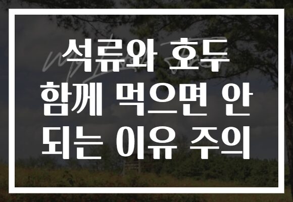 석류와 호두 함께 먹으면 안 되는 이유 주의
