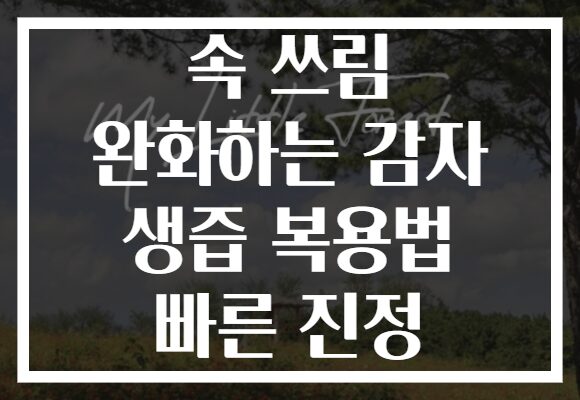 속 쓰림 완화하는 감자 생즙 복용법 빠른 진정