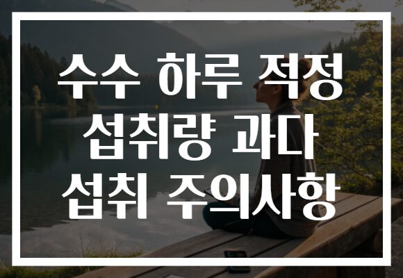 수수 하루 적정 섭취량 과다 섭취 주의사항