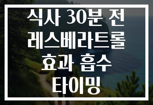 식사 30분 전 레스베라트롤 효과 흡수 타이밍