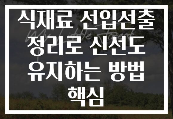 식재료 선입선출 정리로 신선도 유지하는 방법 핵심