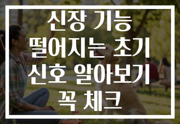 신장 기능 떨어지는 초기 신호 알아보기 꼭 체크