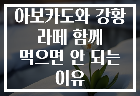 아보카도와 강황 라떼 함께 먹으면 안 되는 이유