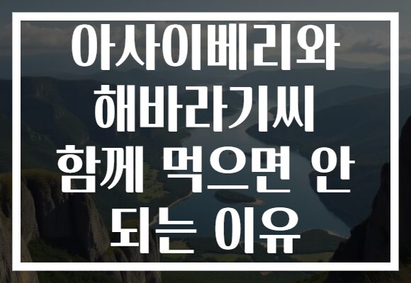 아사이베리와 해바라기씨 함께 먹으면 안 되는 이유