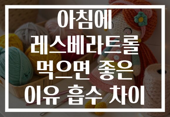 아침에 레스베라트롤 먹으면 좋은 이유 흡수 차이