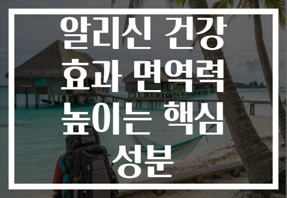 알리신 건강 효과 면역력 높이는 핵심 성분