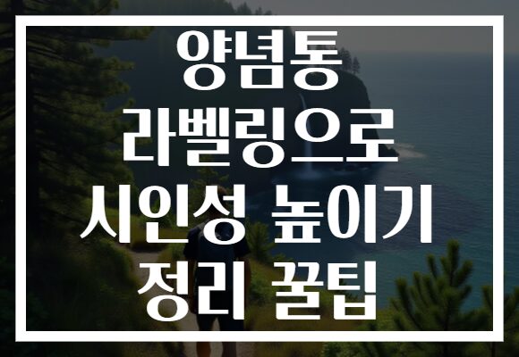양념통 라벨링으로 시인성 높이기 정리 꿀팁