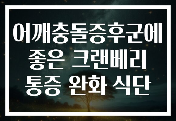 어깨충돌증후군에 좋은 크랜베리 통증 완화 식단