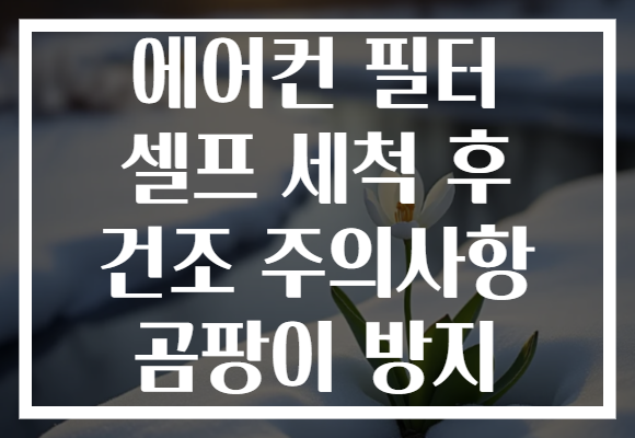 에어컨 필터 셀프 세척 후 건조 주의사항 곰팡이 방지