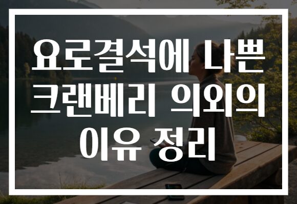 요로결석에 나쁜 크랜베리 의외의 이유 정리