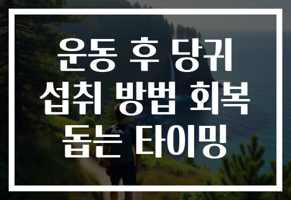 운동 후 당귀 섭취 방법 회복 돕는 타이밍