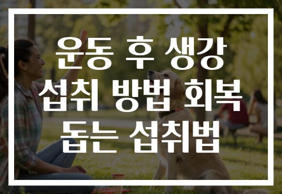 운동 후 생강 섭취 방법 회복 돕는 섭취법