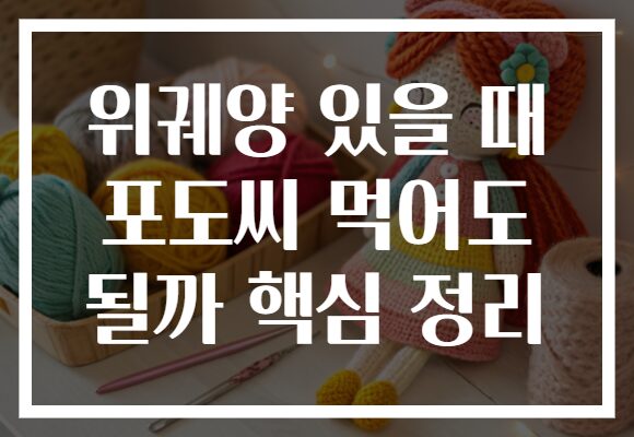 위궤양 있을 때 포도씨 먹어도 될까 핵심 정리