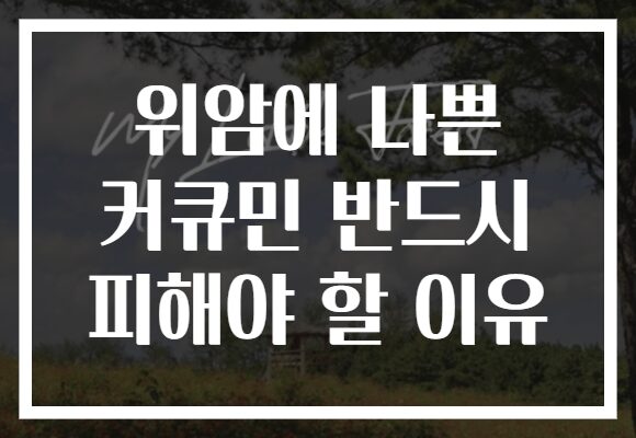 위암에 나쁜 커큐민 반드시 피해야 할 이유