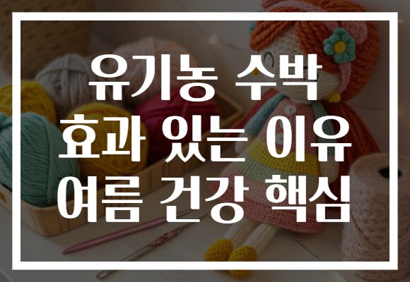 유기농 수박 효과 있는 이유 여름 건강 핵심