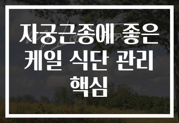 자궁근종에 좋은 케일 식단 관리 핵심