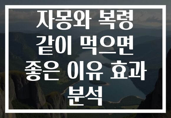 자몽와 복령 같이 먹으면 좋은 이유 효과 분석