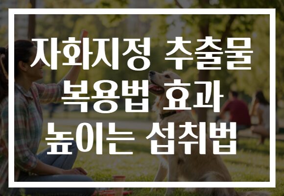 자화지정 추출물 복용법 효과 높이는 섭취법