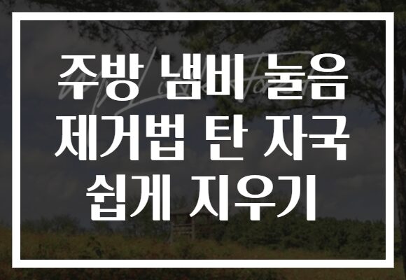 주방 냄비 눌음 제거법 탄 자국 쉽게 지우기