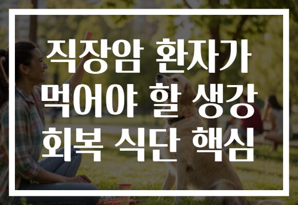 직장암 환자가 먹어야 할 생강 회복 식단 핵심