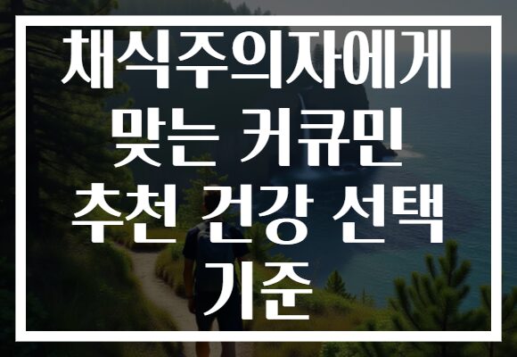 채식주의자에게 맞는 커큐민 추천 건강 선택 기준
