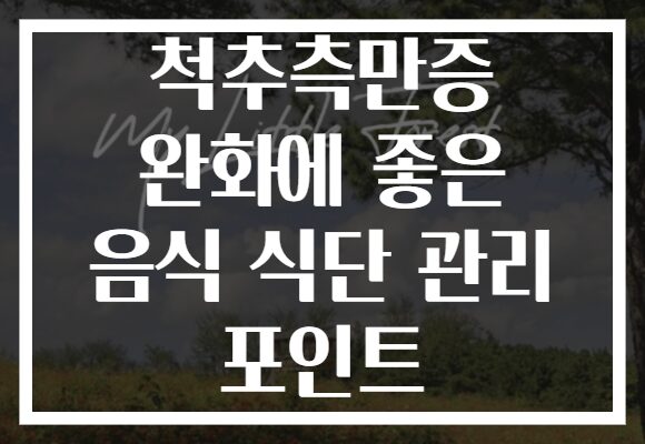 척추측만증 완화에 좋은 음식 식단 관리 포인트