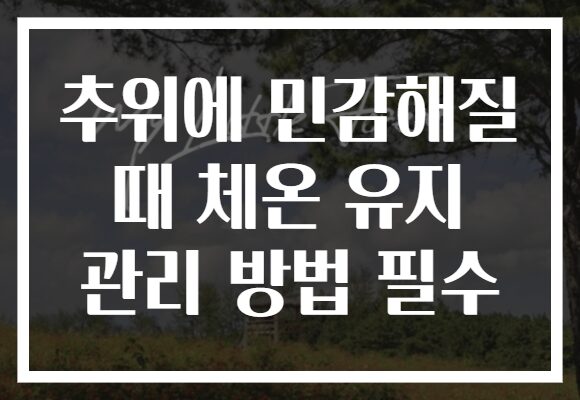 추위에 민감해질 때 체온 유지 관리 방법 필수