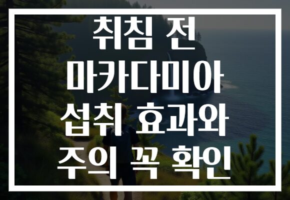 취침 전 마카다미아 섭취 효과와 주의 꼭 확인