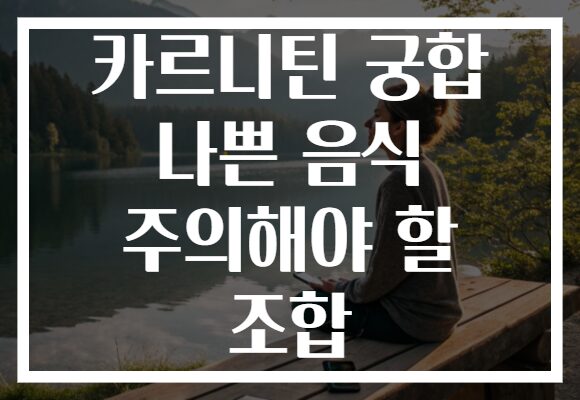 카르니틴 궁합 나쁜 음식 주의해야 할 조합