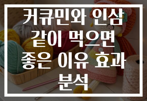 커큐민와 인삼 같이 먹으면 좋은 이유 효과 분석