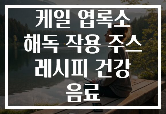 케일 엽록소 해독 작용 주스 레시피 건강 음료