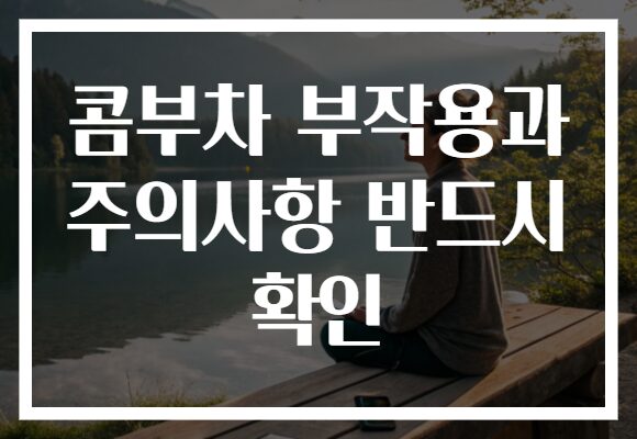콤부차 부작용과 주의사항 반드시 확인