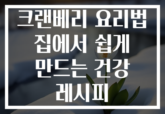 크랜베리 요리법 집에서 쉽게 만드는 건강 레시피