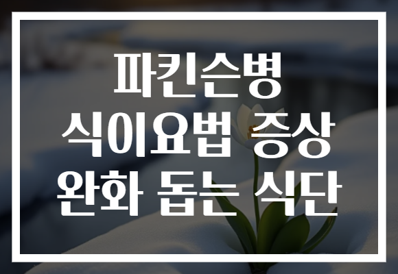 파킨슨병 식이요법 증상 완화 돕는 식단