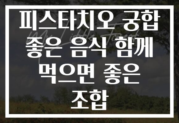 피스타치오 궁합 좋은 음식 함께 먹으면 좋은 조합