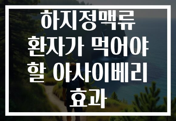 하지정맥류 환자가 먹어야 할 아사이베리 효과