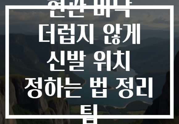 현관 바닥 더럽지 않게 신발 위치 정하는 법 정리 팁