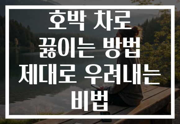 호박 차로 끓이는 방법 제대로 우려내는 비법