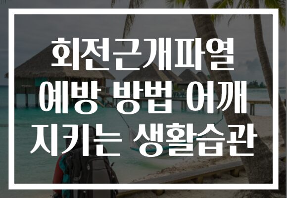 회전근개파열 예방 방법 어깨 지키는 생활습관