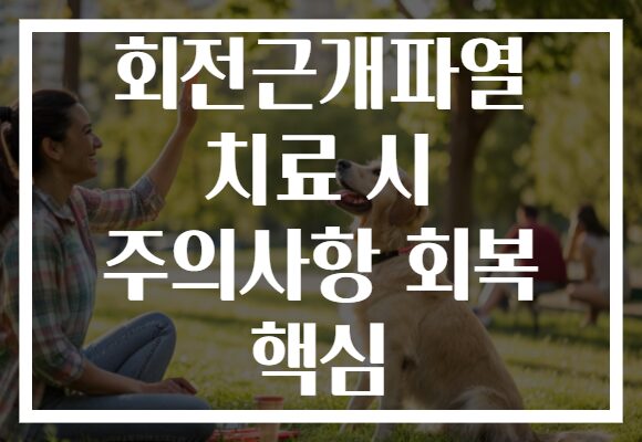 회전근개파열 치료 시 주의사항 회복 핵심