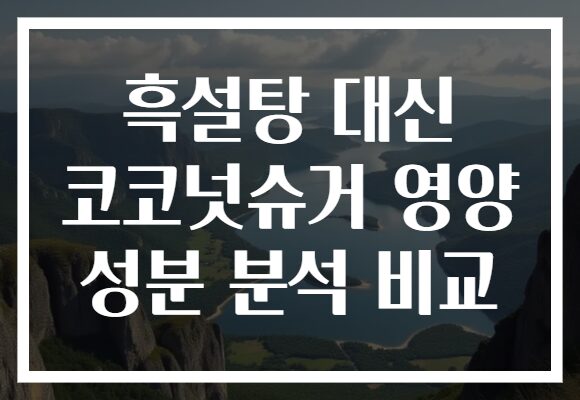 흑설탕 대신 코코넛슈거 영양 성분 분석 비교