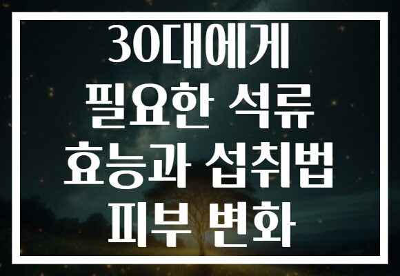 30대에게 필요한 석류 효능과 섭취법 피부 변화
