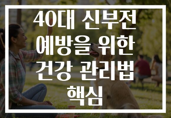 40대 신부전 예방을 위한 건강 관리법 핵심