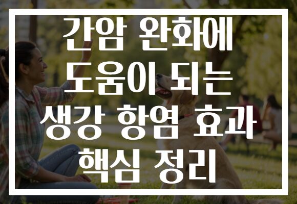 간암 완화에 도움이 되는 생강 항염 효과 핵심 정리
