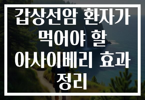 갑상선암 환자가 먹어야 할 아사이베리 효과 정리