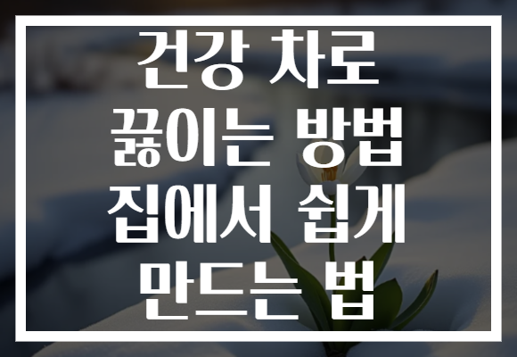 건강 차로 끓이는 방법 집에서 쉽게 만드는 법