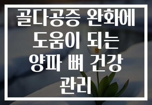 골다공증 완화에 도움이 되는 양파 뼈 건강 관리