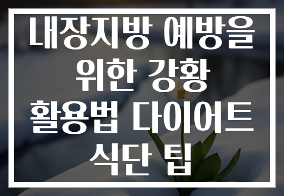 내장지방 예방을 위한 강황 활용법 다이어트 식단 팁