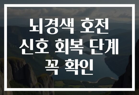 뇌경색 호전 신호 회복 단계 꼭 확인