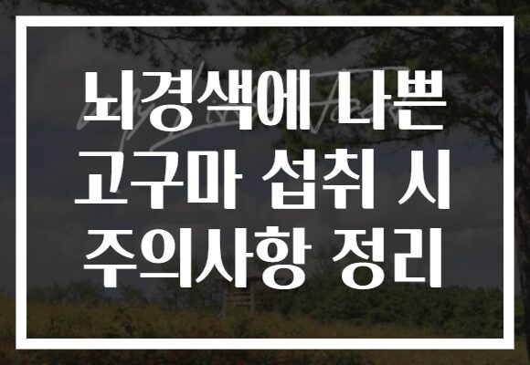 뇌경색에 나쁜 고구마 섭취 시 주의사항 정리